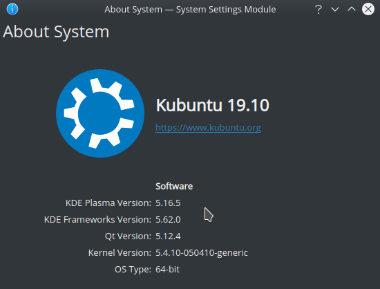 KDE Plasma software med Kubuntu.
