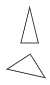 Skitse af to ligebenede trekanter.