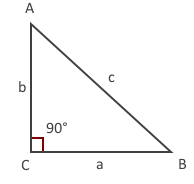 Eksempel på retvinklet trekant.