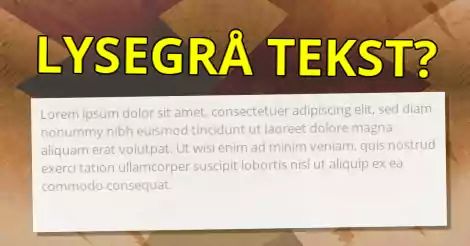 Lysegrå tekst i Web design